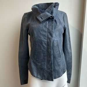 BCBG blue leather jacket
